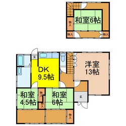 八幡2丁目東側WH貸家の物件間取画像